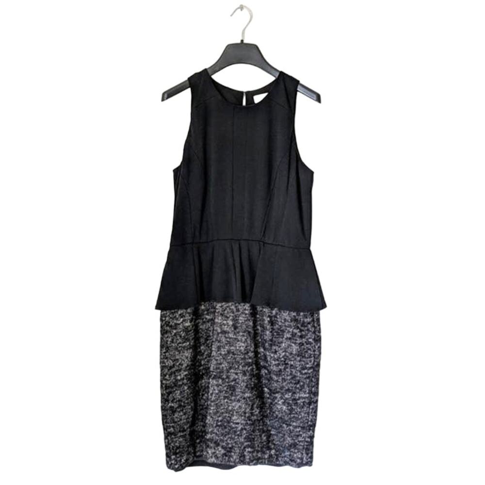 LUNA by Josandra Peplum Career Party Dress Sleeveless‎ Black Grey Women's Medium